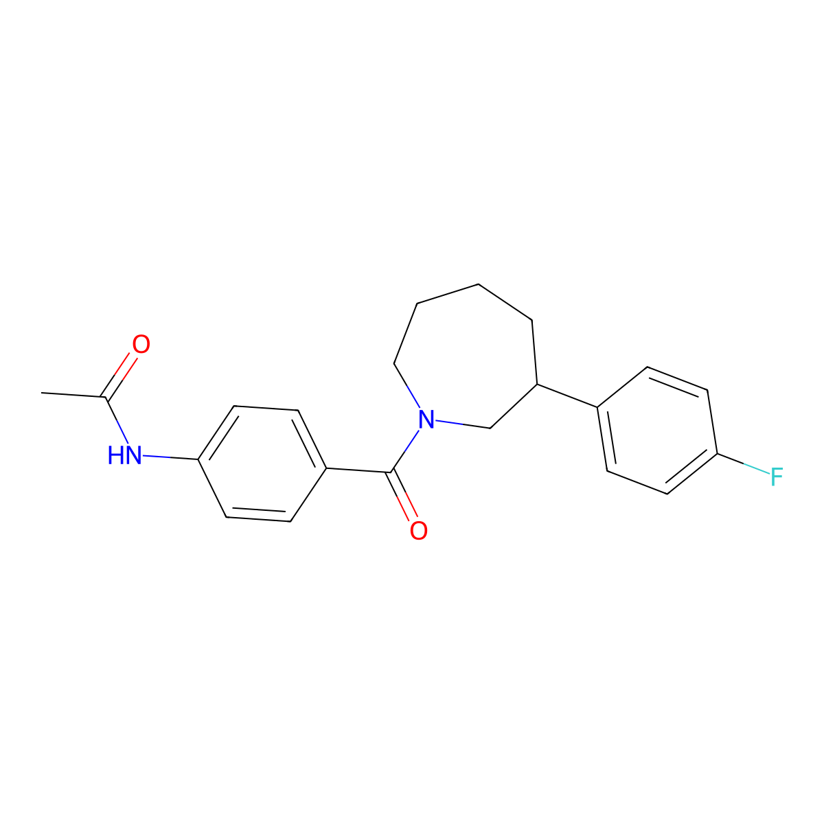 N-{4-[3-(4-fluorophenyl)azepane-1-carbonyl]phenyl}acetamide molecular structure, CAS 1797751-18-8