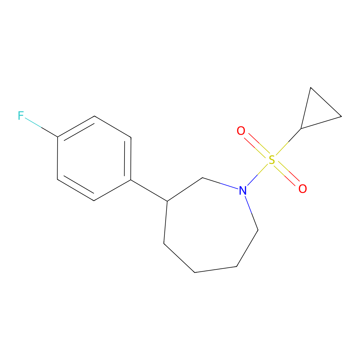 1-(Cyclopropylsulfonyl)-3-(4-fluorophenyl)azepane molecular structure, CAS 1797751-25-7