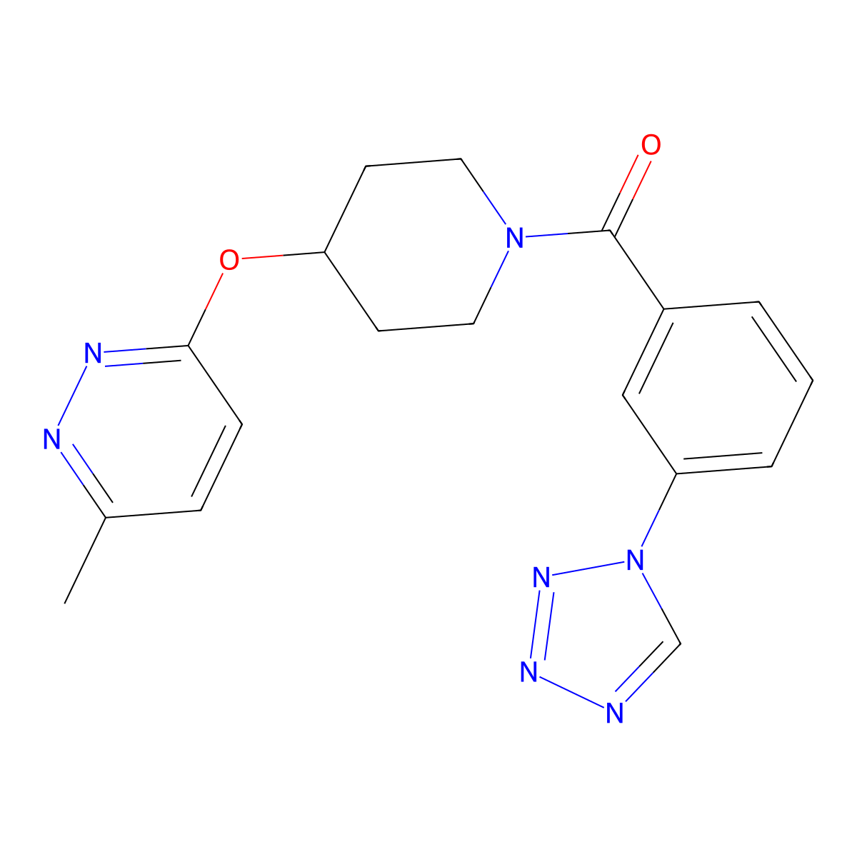 (3-(1H-tetrazol-1-yl)phenyl)(4-((6-methylpyridazin-3-yl)oxy)piperidin-1-yl)methanone molecular structure, CAS 1797755-33-9