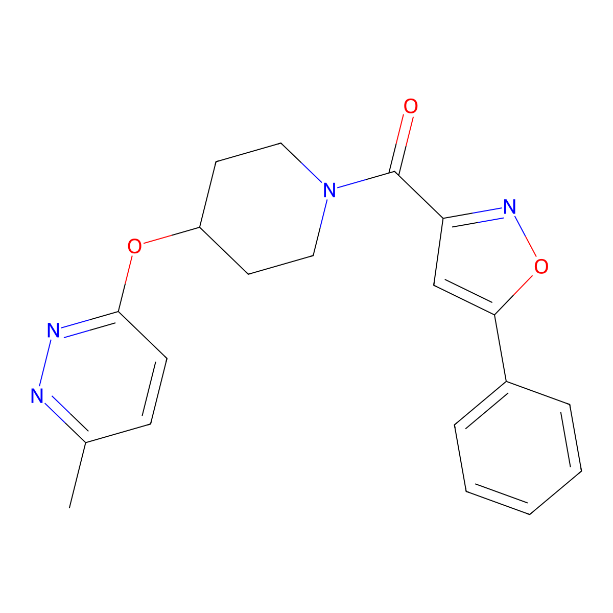 (4-((6-Methylpyridazin-3-yl)oxy)piperidin-1-yl)(5-phenylisoxazol-3-yl)methanone molecular structure, CAS 1797755-93-1