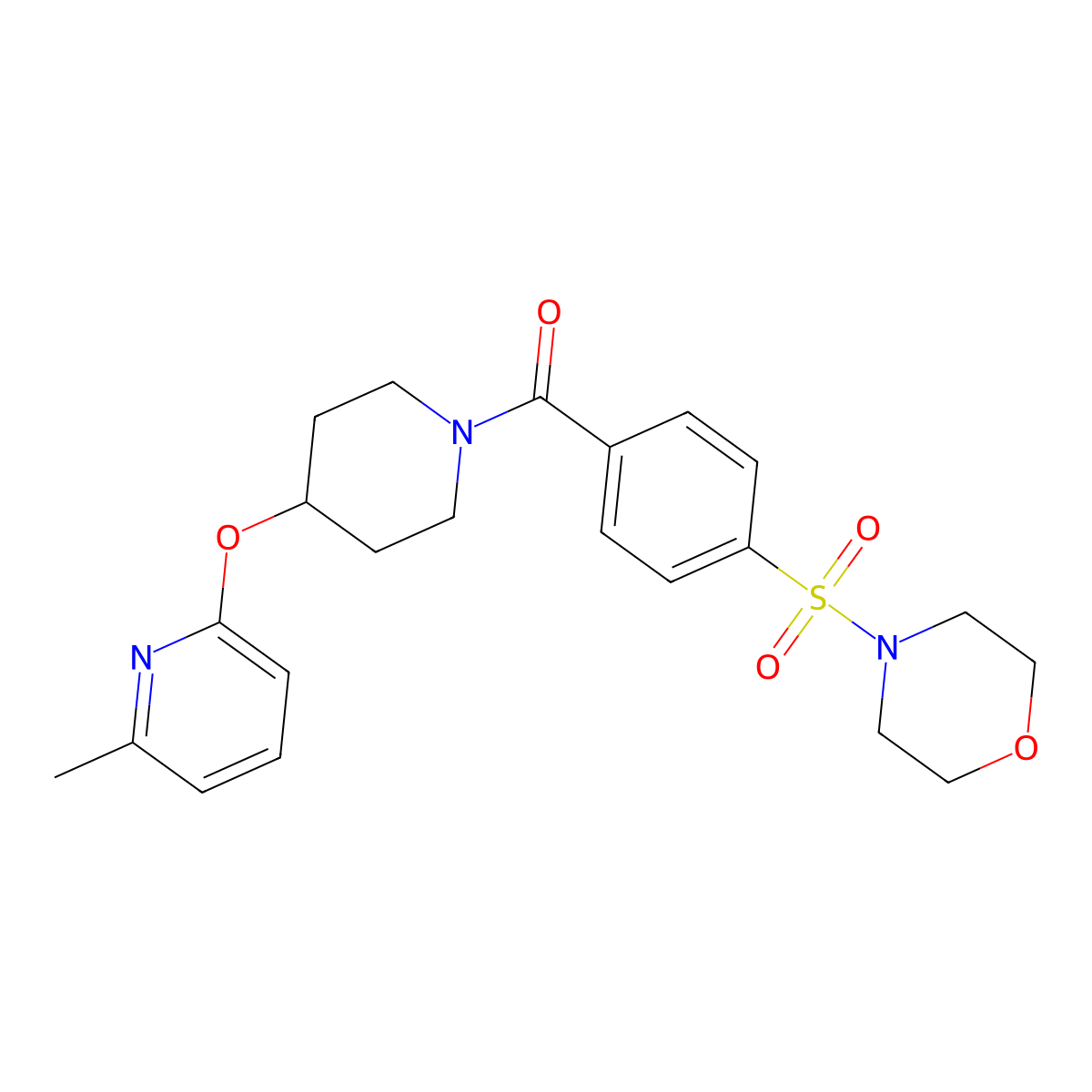 (4-((6-Methylpyridin-2-yl)oxy)piperidin-1-yl)(4-(morpholinosulfonyl)phenyl)methanone molecular structure, CAS 1797756-47-8