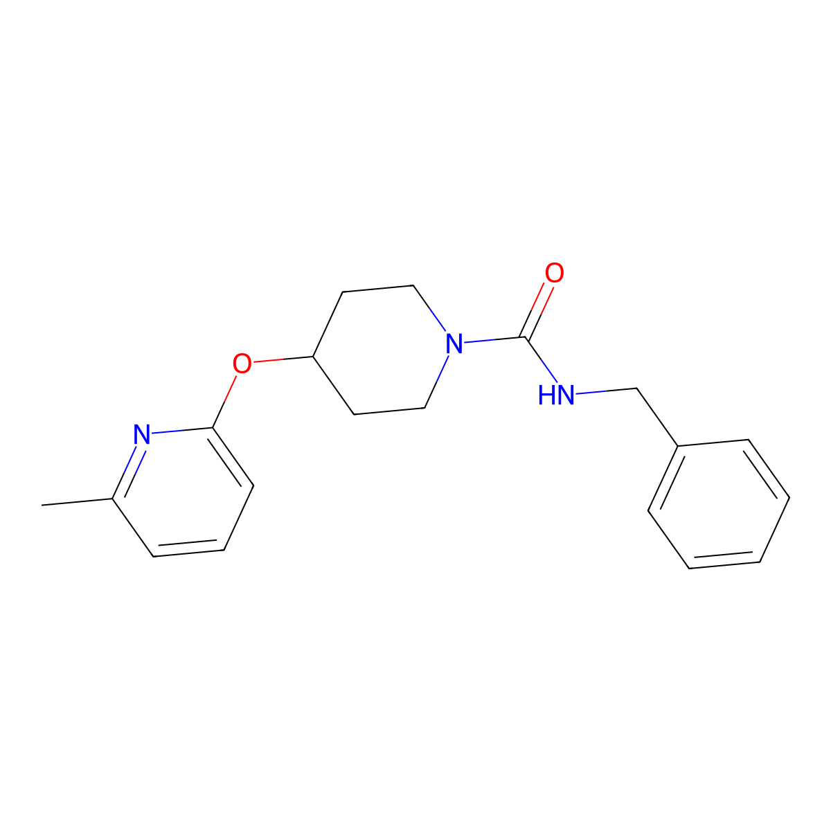 N-benzyl-4-((6-methylpyridin-2-yl)oxy)piperidine-1-carboxamide molecular structure, CAS 1797756-72-9