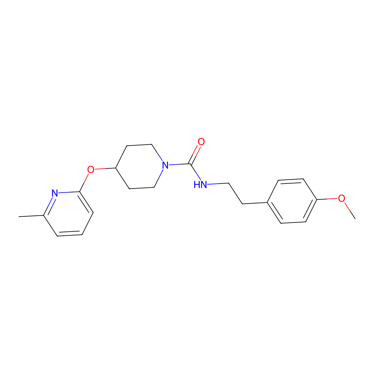 N-(4-methoxyphenethyl)-4-((6-methylpyridin-2-yl)oxy)piperidine-1-carboxamide molecular structure, CAS 1797756-80-9