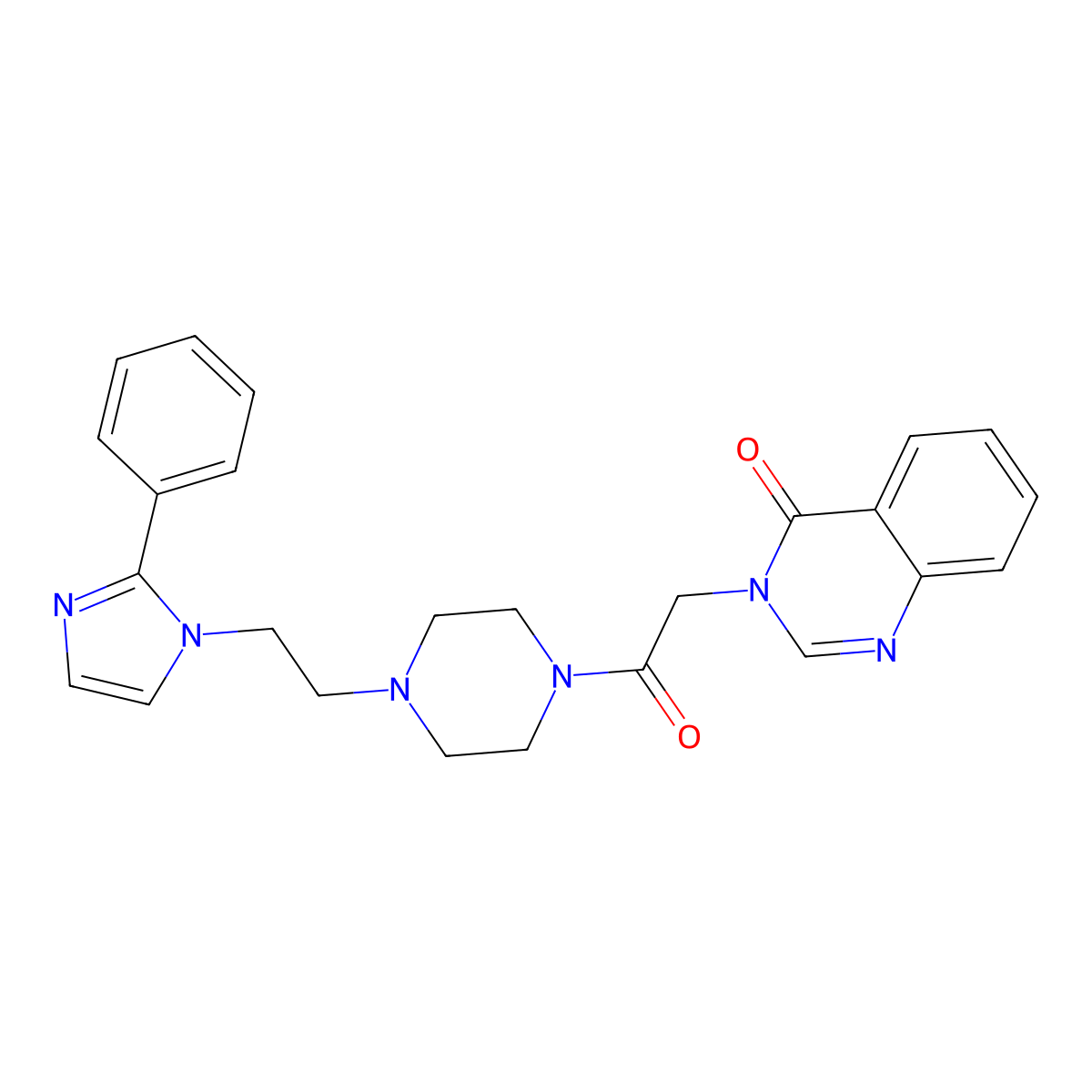 3-(2-oxo-2-(4-(2-(2-phenyl-1H-imidazol-1-yl)ethyl)piperazin-1-yl)ethyl)quinazolin-4(3H)-one molecular structure, CAS 1797756-88-7