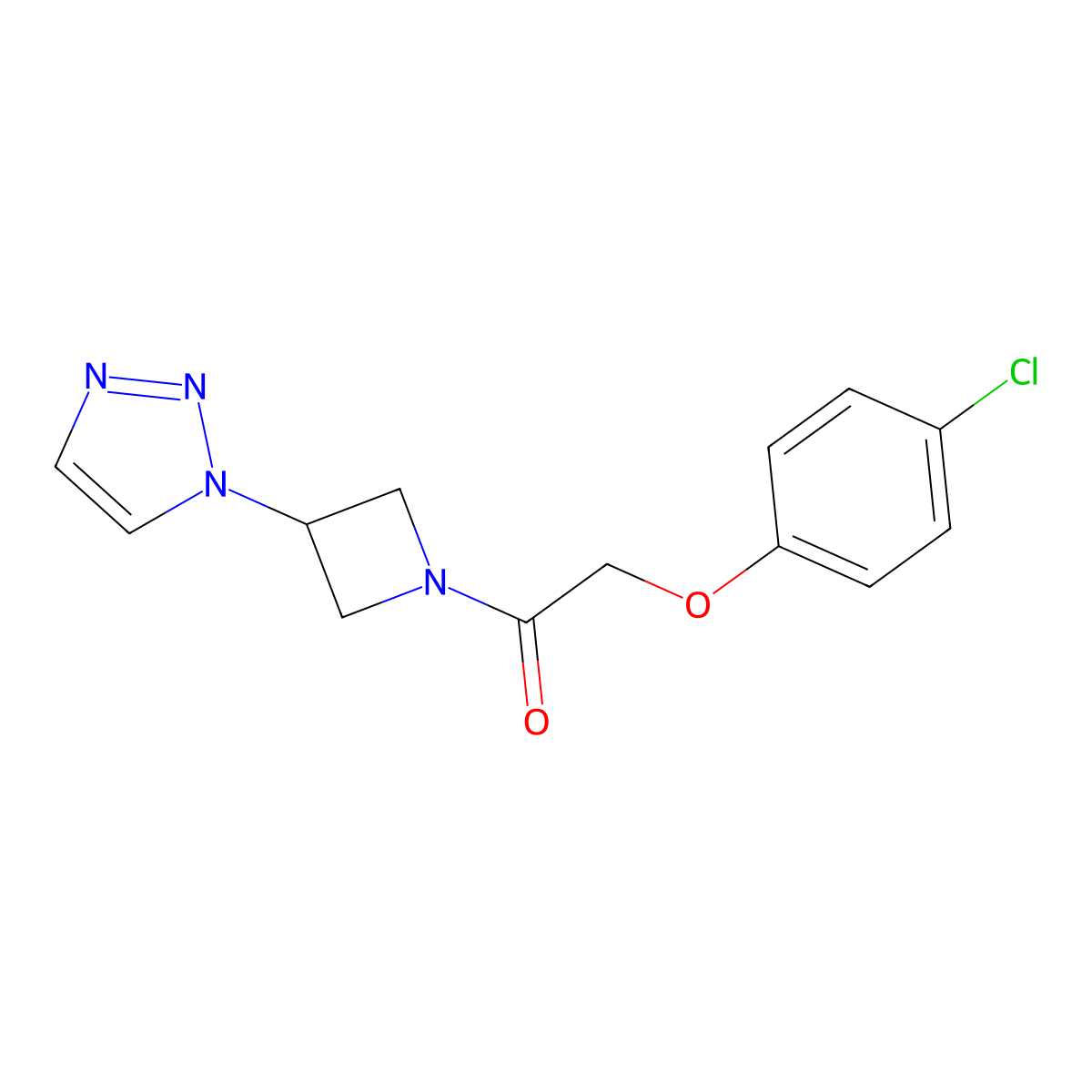 1-(3-(1H-1,2,3-triazol-1-yl)azetidin-1-yl)-2-(4-chlorophenoxy)ethanone molecular structure, CAS 1797757-22-2
