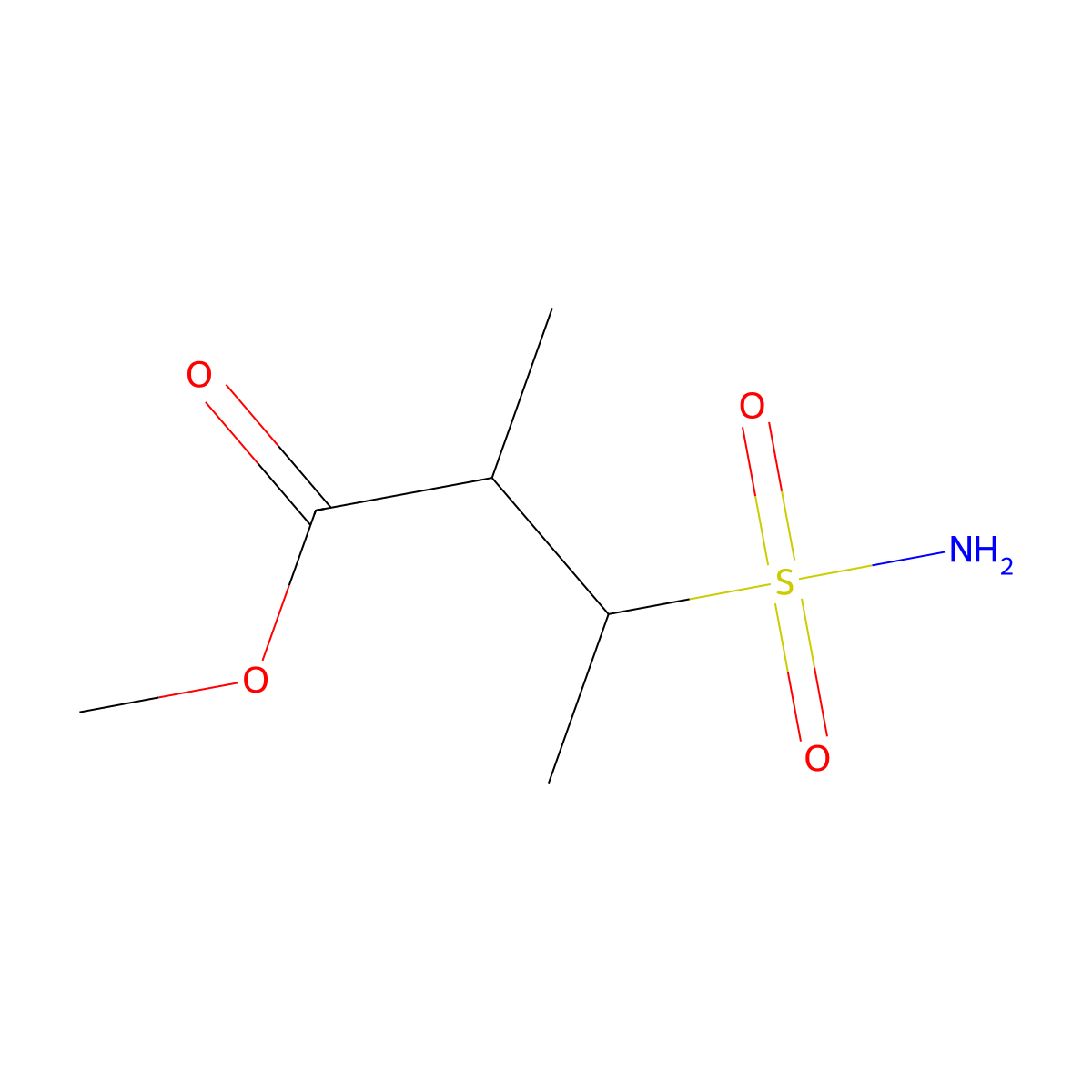Methyl 2-methyl-3-sulfamoylbutanoate molecular structure, CAS 1797757-55-1