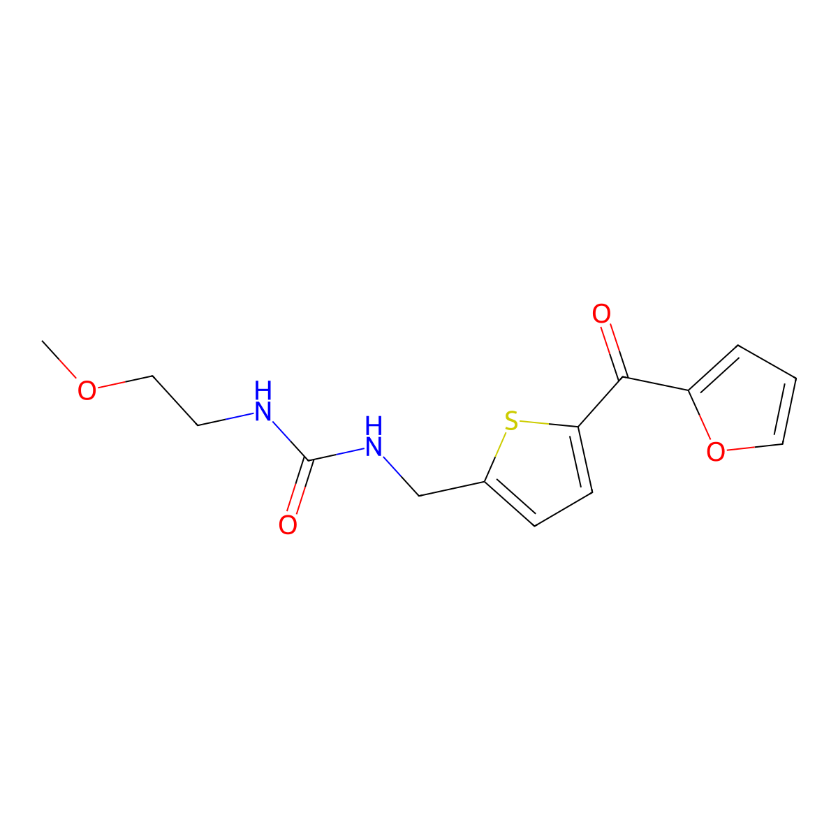1-((5-(Furan-2-carbonyl)thiophen-2-yl)methyl)-3-(2-methoxyethyl)urea molecular structure, CAS 1797760-60-1