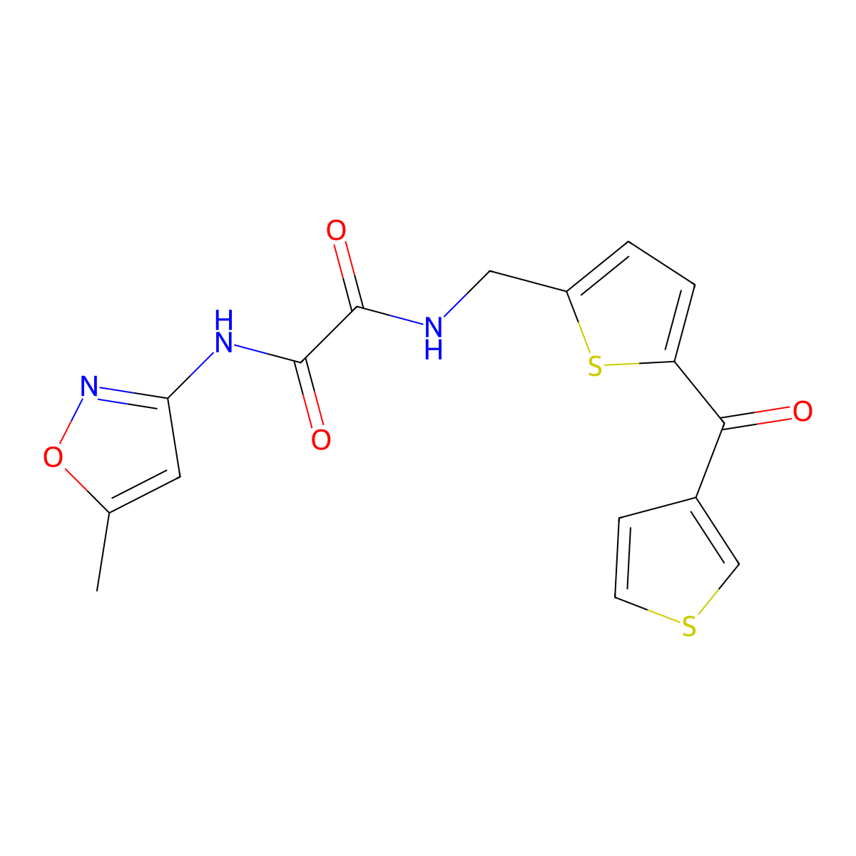 N1-(5-methylisoxazol-3-yl)-N2-((5-(thiophene-3-carbonyl)thiophen-2-yl)methyl)oxalamide molecular structure, CAS 1797761-06-8