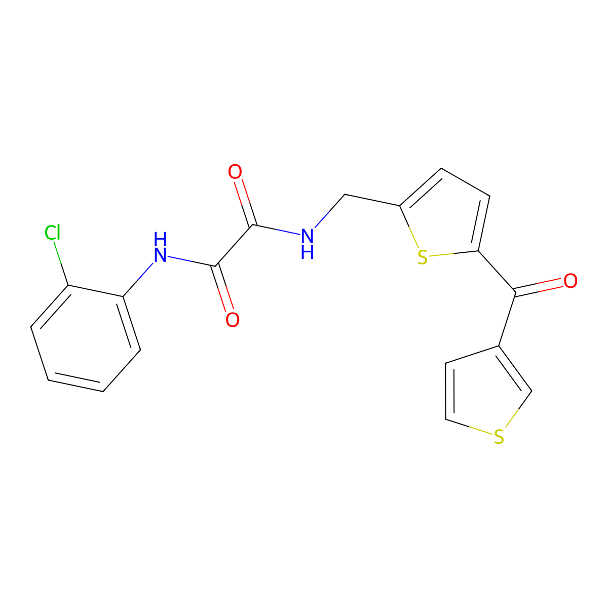 N1-(2-chlorophenyl)-N2-((5-(thiophene-3-carbonyl)thiophen-2-yl)methyl)oxalamide molecular structure, CAS 1797761-11-5