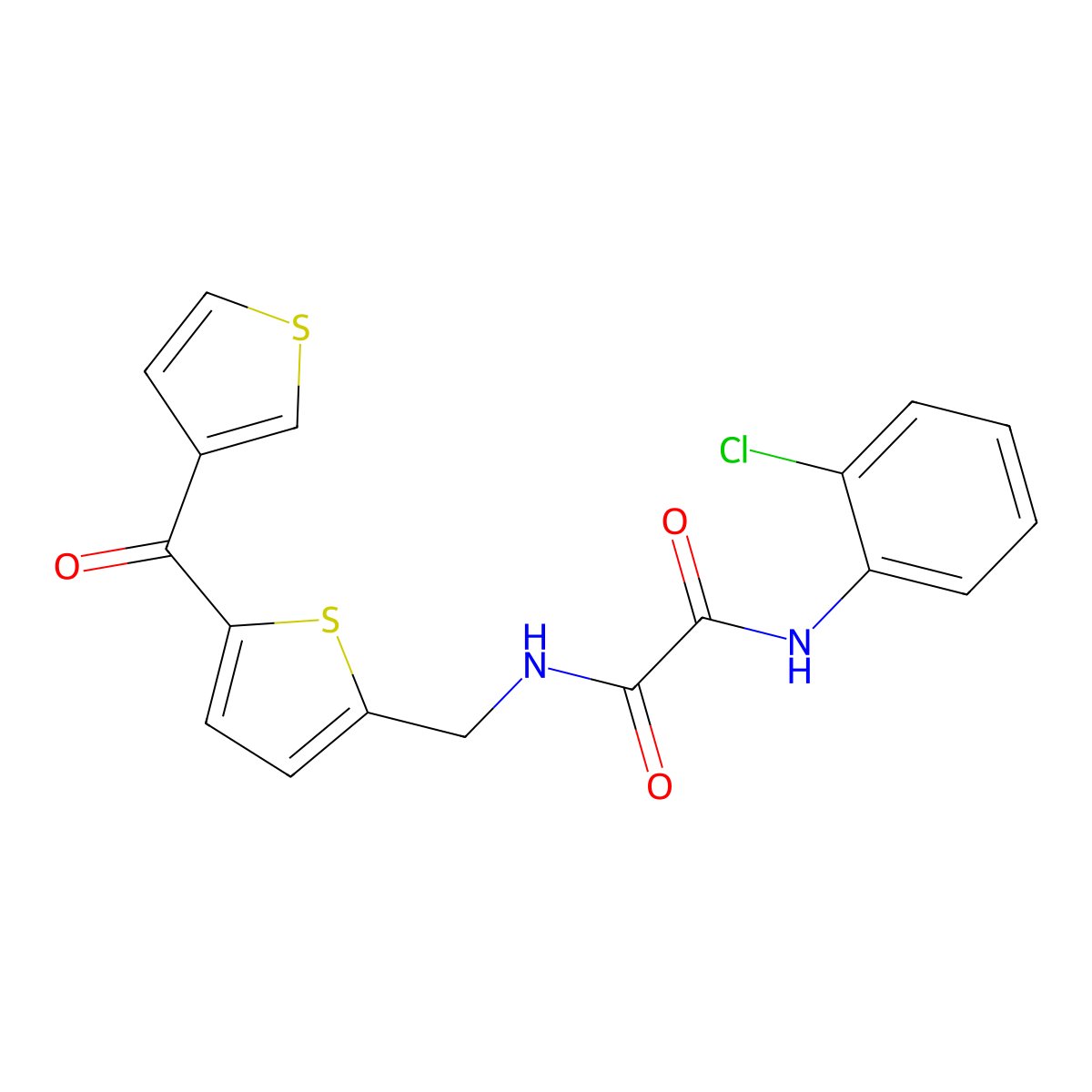 N1-(2-chlorophenyl)-N2-((5-(thiophene-3-carbonyl)thiophen-2-yl)methyl)oxalamide molecular structure, CAS 1797761-11-5