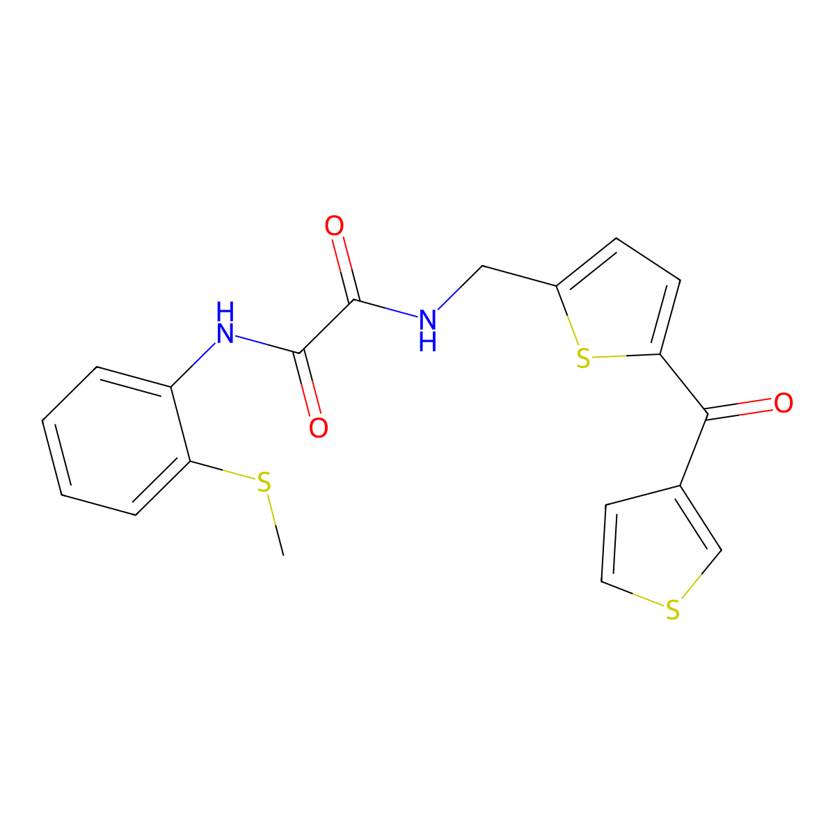 N1-(2-(methylthio)phenyl)-N2-((5-(thiophene-3-carbonyl)thiophen-2-yl)methyl)oxalamide molecular structure, CAS 1797761-17-1