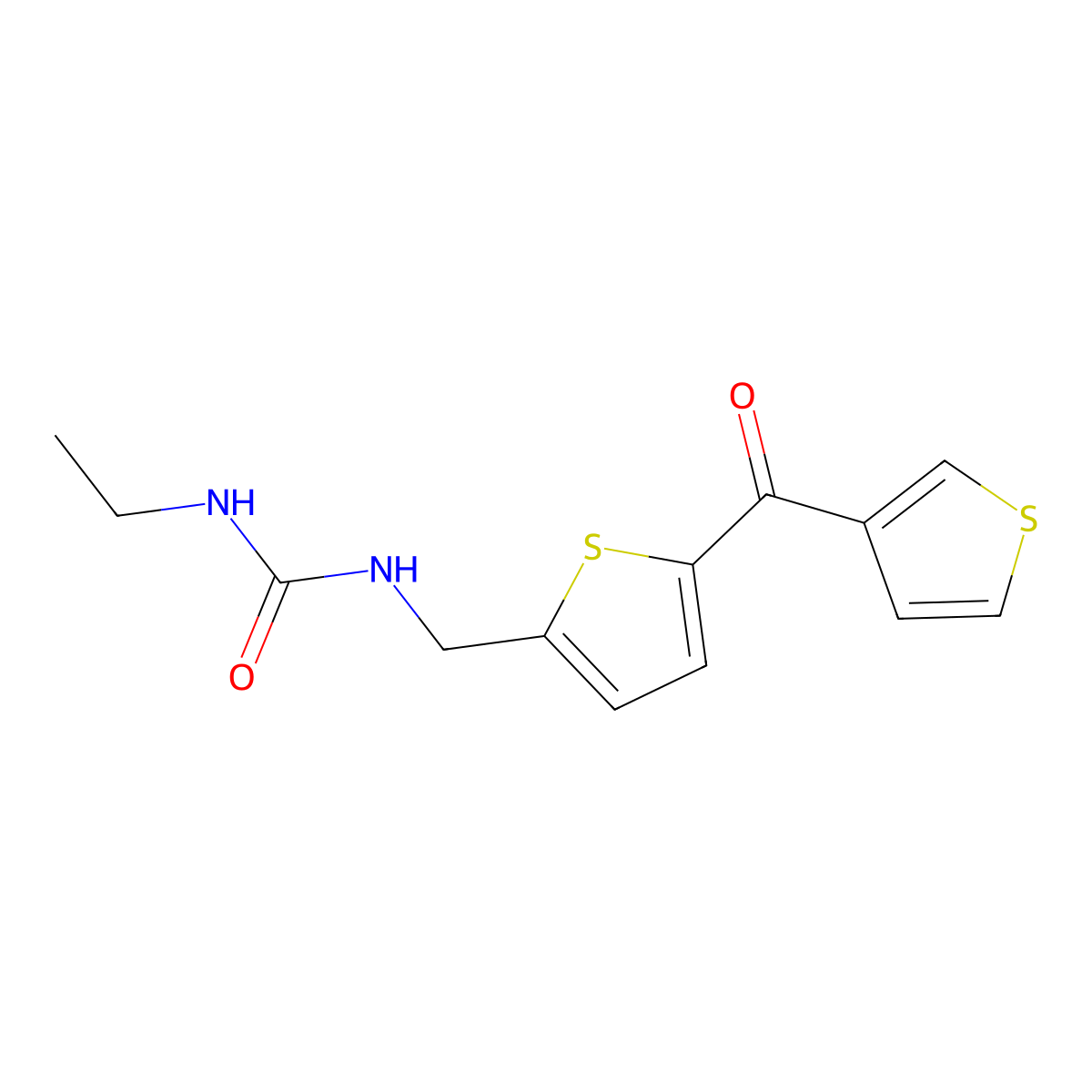1-Ethyl-3-((5-(thiophene-3-carbonyl)thiophen-2-yl)methyl)urea molecular structure, CAS 1797761-32-0
