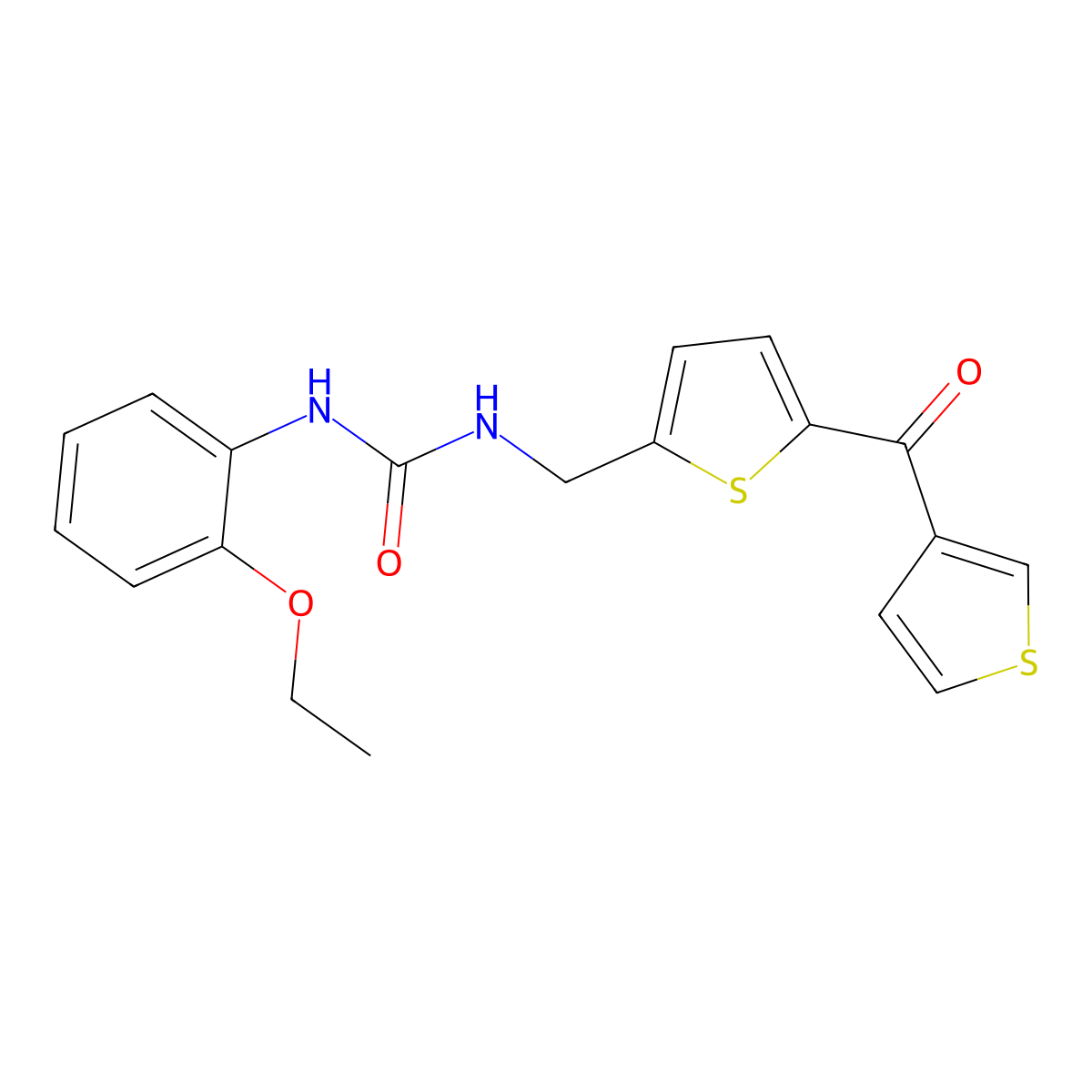 1-(2-Ethoxyphenyl)-3-{[5-(thiophene-3-carbonyl)thiophen-2-yl]methyl}urea molecular structure, CAS 1797761-34-2