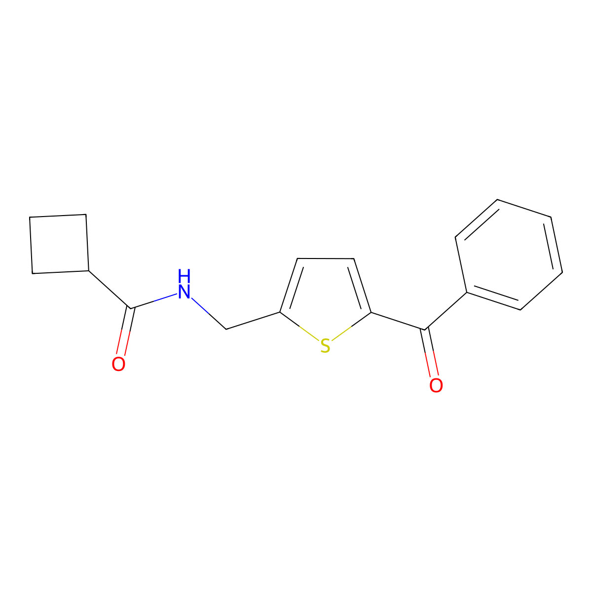 N-[(5-benzoylthiophen-2-yl)methyl]cyclobutanecarboxamide molecular structure, CAS 1797761-42-2
