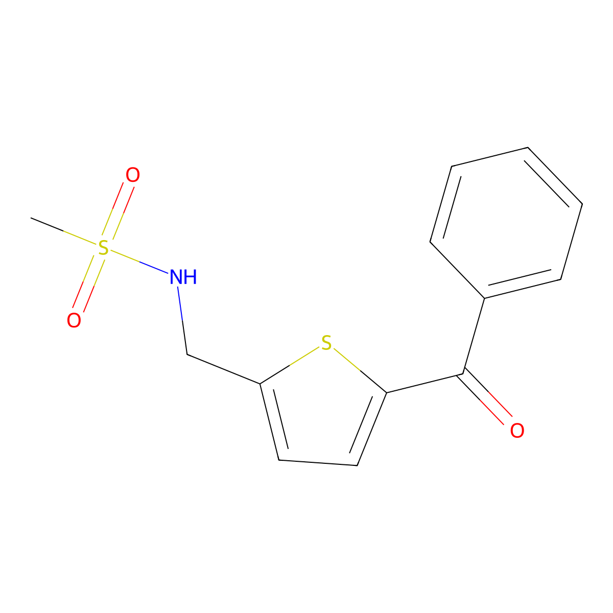 N-((5-benzoylthiophen-2-yl)methyl)methanesulfonamide molecular structure, CAS 1797761-59-1