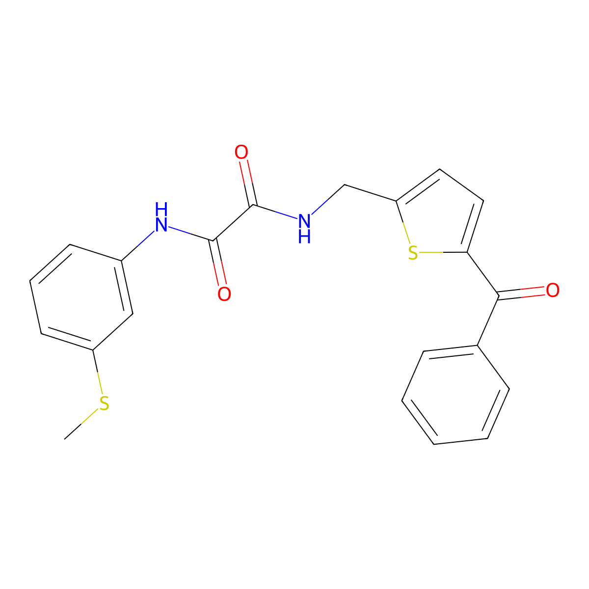 N1-((5-benzoylthiophen-2-yl)methyl)-N2-(3-(methylthio)phenyl)oxalamide molecular structure, CAS 1797761-76-2