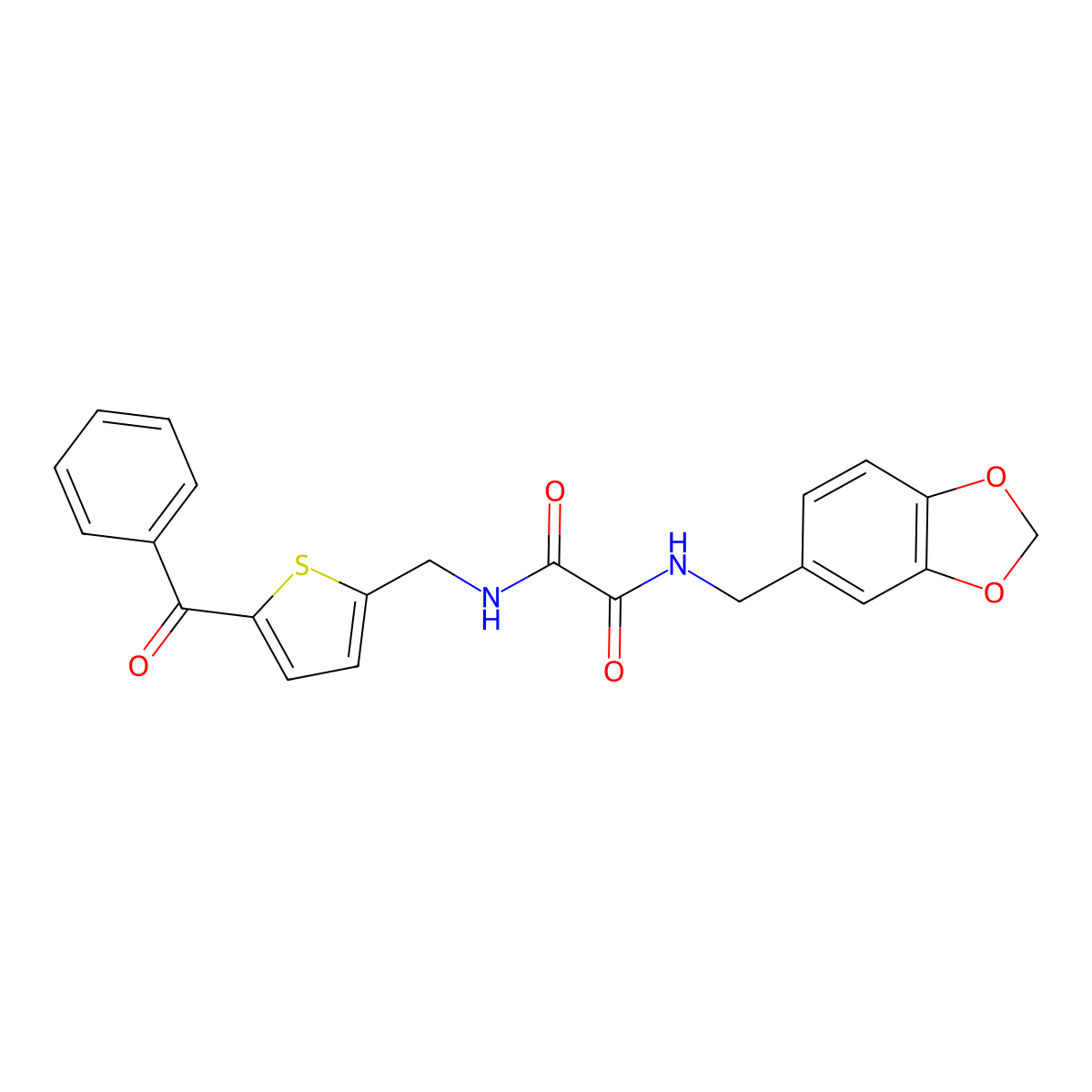 N1-(benzo[d][1,3]dioxol-5-ylmethyl)-N2-((5-benzoylthiophen-2-yl)methyl)oxalamide molecular structure, CAS 1797761-81-9