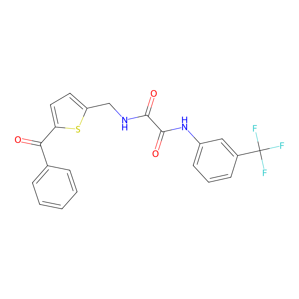 N1-((5-benzoylthiophen-2-yl)methyl)-N2-(3-(trifluoromethyl)phenyl)oxalamide molecular structure, CAS 1797761-86-4