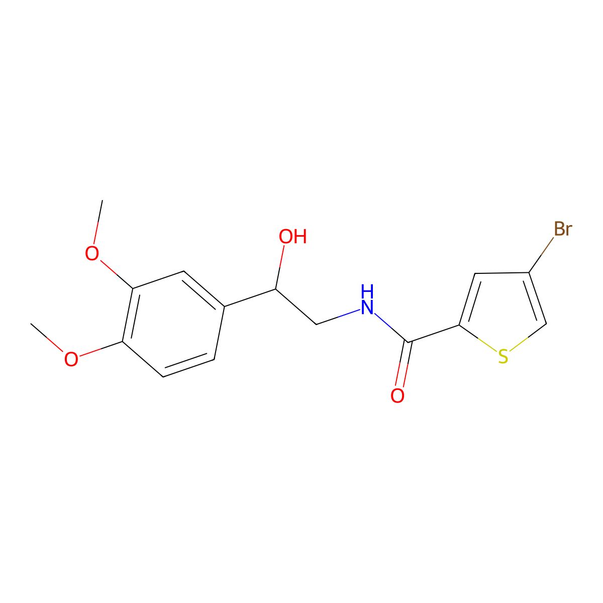 4-bromo-N-[2-(3,4-dimethoxyphenyl)-2-hydroxyethyl]thiophene-2-carboxamide molecular structure, CAS 1797762-27-6