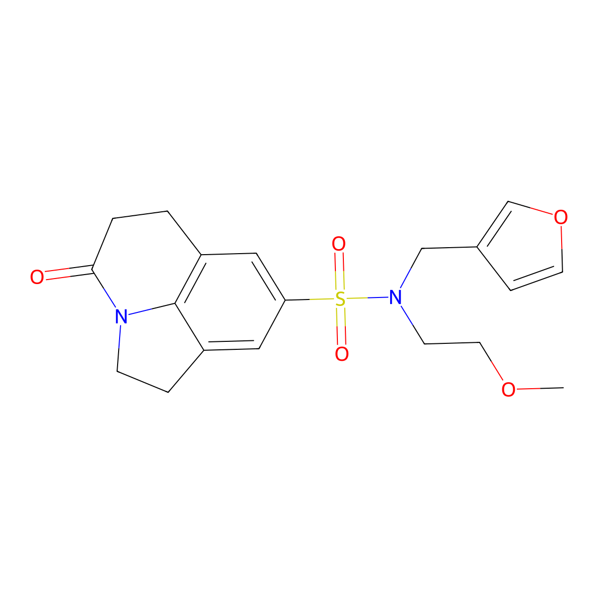 N-(furan-3-ylmethyl)-N-(2-methoxyethyl)-4-oxo-2,4,5,6-tetrahydro-1H-pyrrolo[3,2,1-ij]quinoline-8-sulfonamide molecular structure, CAS 1797762-60-7