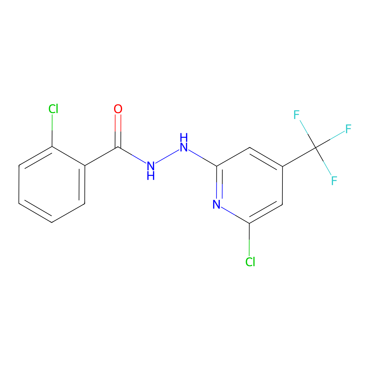 2-chloro-N'-[6-chloro-4-(trifluoromethyl)-2-pyridinyl]benzenecarbohydrazide molecular structure, CAS 1797764-46-5