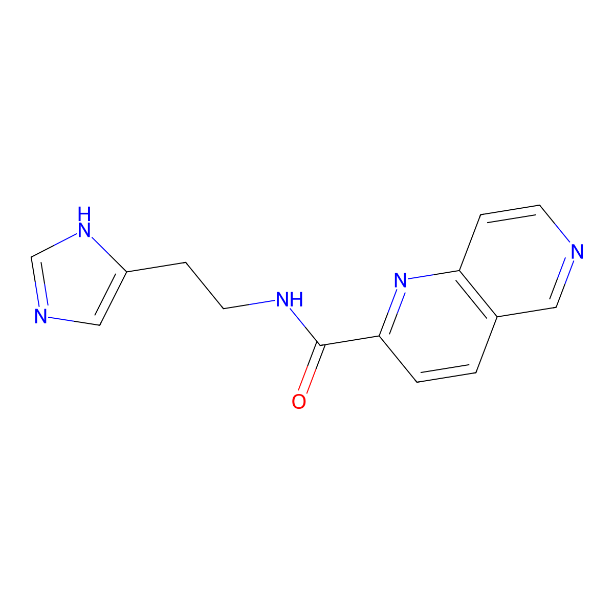 N-[2-(1H-imidazol-4-yl)ethyl]-1,6-naphthyridine-2-carboxamide molecular structure, CAS 1797764-81-8