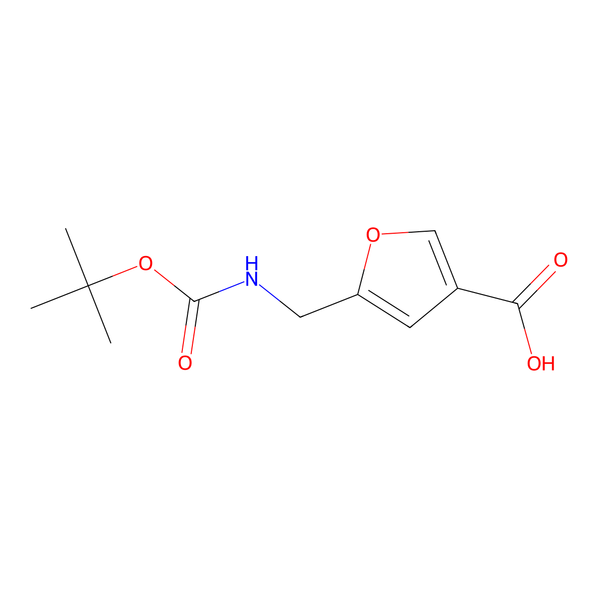 5-({[(Tert-butoxy)carbonyl]amino}methyl)furan-3-carboxylic acid molecular structure, CAS 1797772-60-1