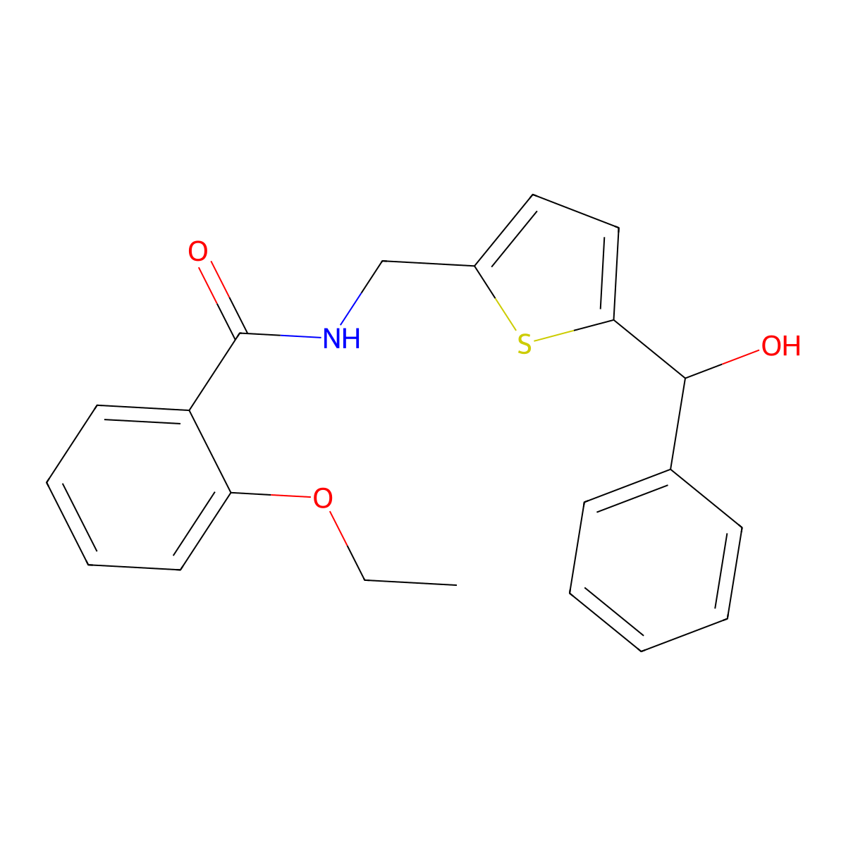 2-ethoxy-N-((5-(hydroxy(phenyl)methyl)thiophen-2-yl)methyl)benzamide molecular structure, CAS 1797774-81-2