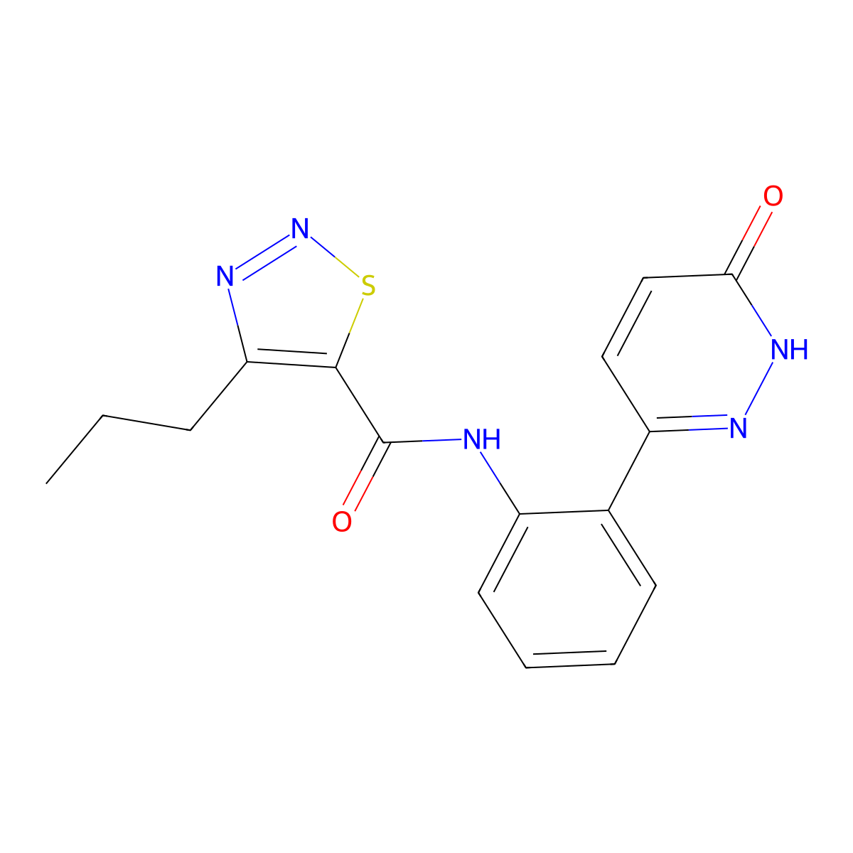 N-(2-(6-oxo-1,6-dihydropyridazin-3-yl)phenyl)-4-propyl-1,2,3-thiadiazole-5-carboxamide molecular structure, CAS 1797775-60-0