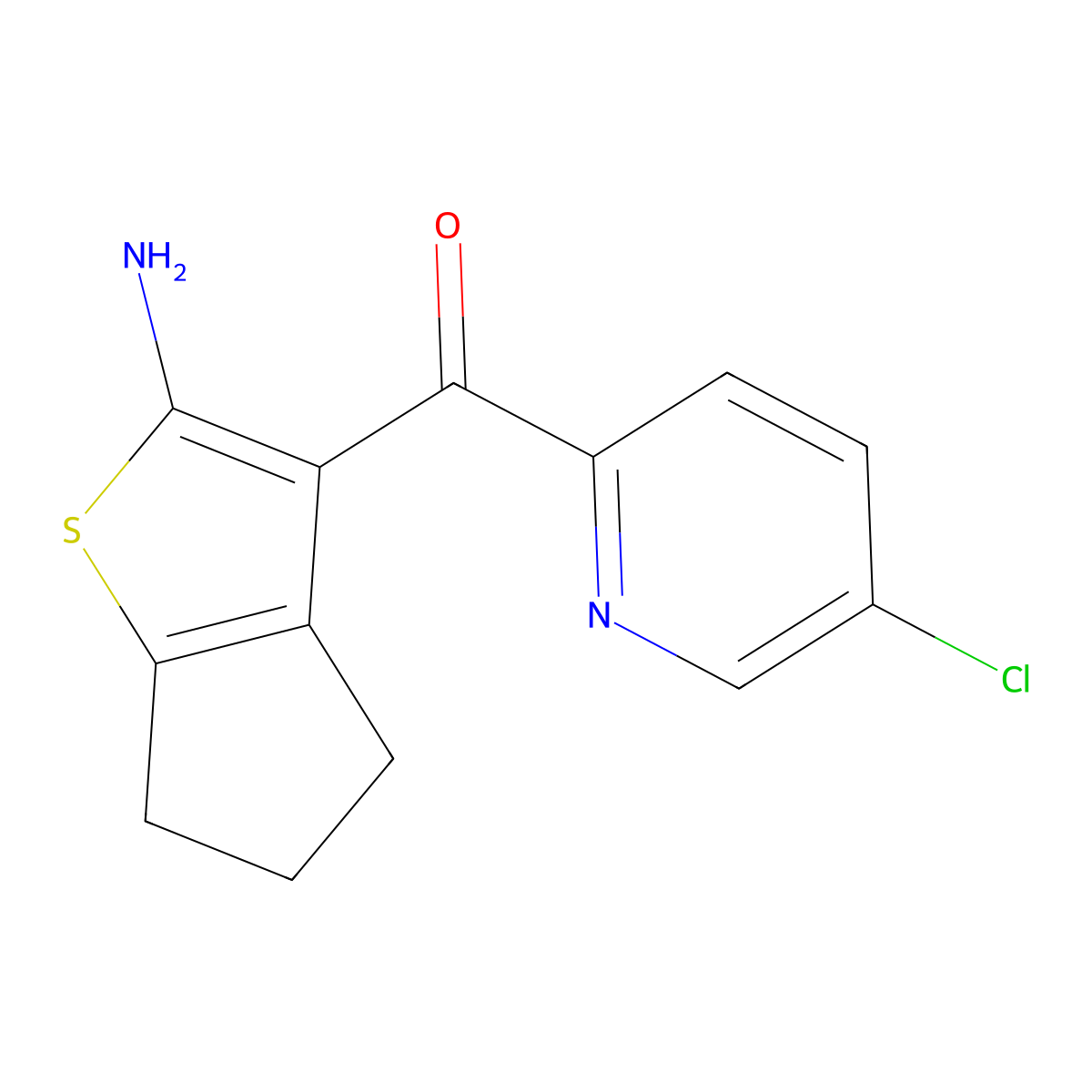 3-(5-chloropyridine-2-carbonyl)-4H,5H,6H-cyclopenta(b)thiophen-2-amine molecular structure, CAS 1797776-22-7