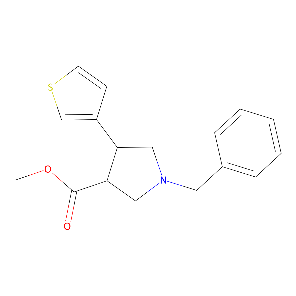 Methyl 1-benzyl-4-(thiophen-3-yl)pyrrolidine-3-carboxylate molecular structure, CAS 1797786-59-4
