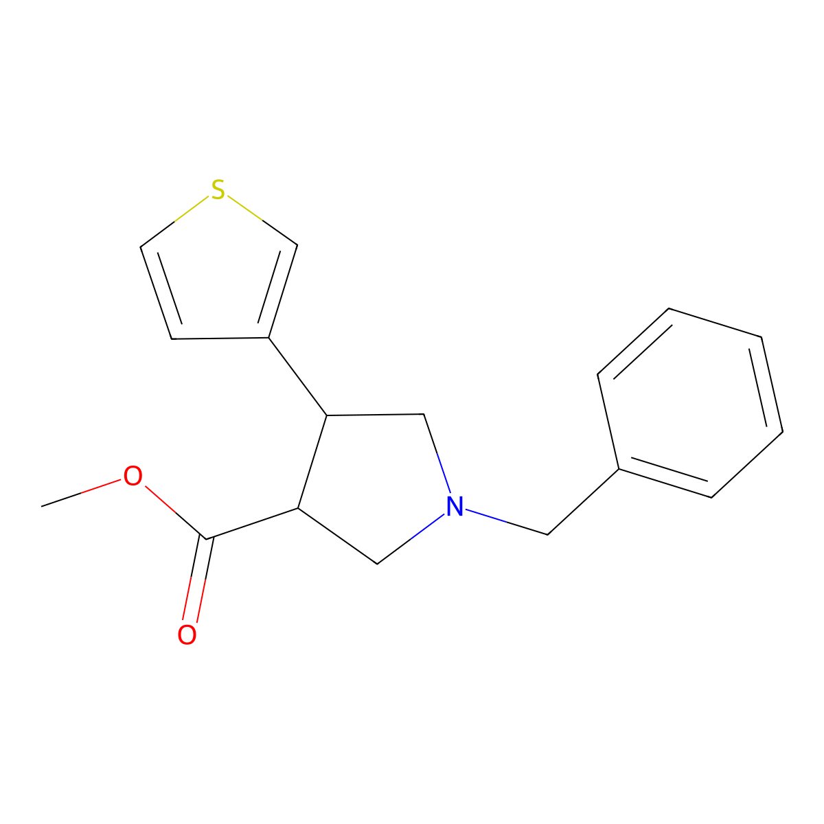 Methyl 1-benzyl-4-(thiophen-3-yl)pyrrolidine-3-carboxylate molecular structure, CAS 1797786-59-4