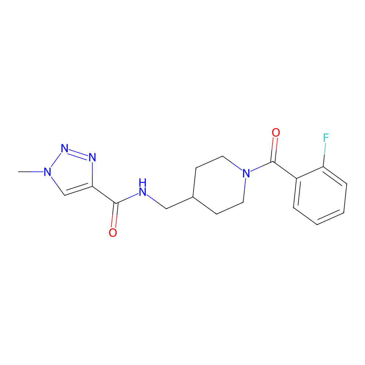 N-{[1-(2-fluorobenzoyl)piperidin-4-yl]methyl}-1-methyl-1H-1,2,3-triazole-4-carboxamide molecular structure, CAS 1797791-63-9