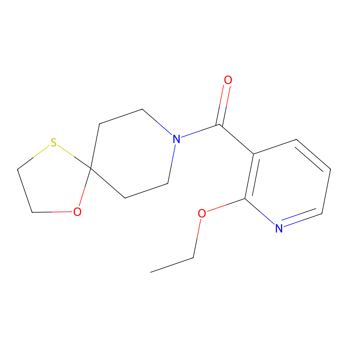 (2-Ethoxypyridin-3-yl)(1-oxa-4-thia-8-azaspiro[4.5]decan-8-yl)methanone molecular structure, CAS 1797791-81-1