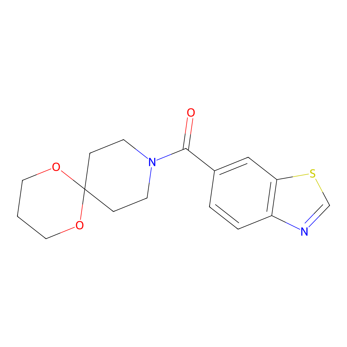 Benzo[d]thiazol-6-yl(1,5-dioxa-9-azaspiro[5.5]undecan-9-yl)methanone molecular structure, CAS 1797791-89-9