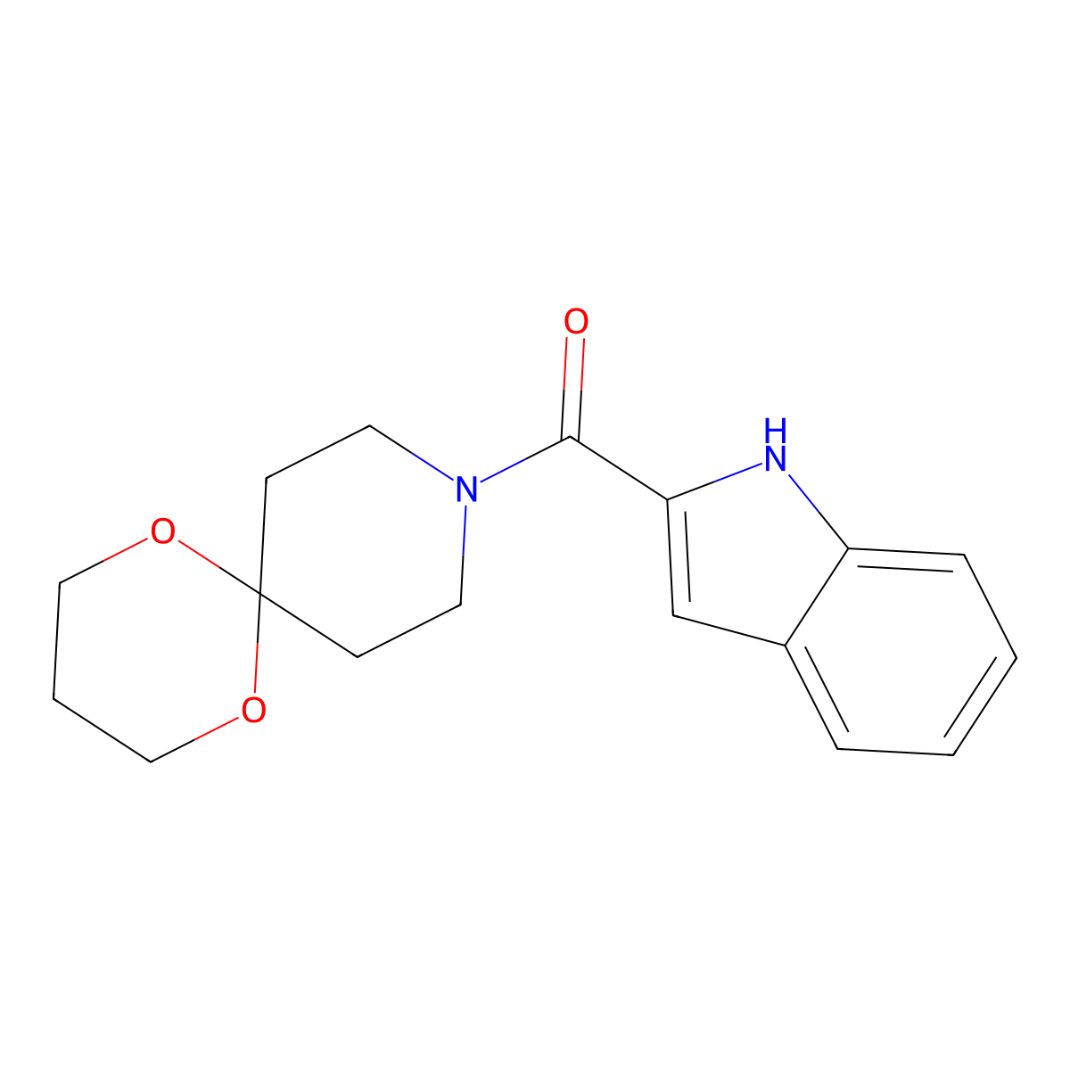 (1H-indol-2-yl)(1,5-dioxa-9-azaspiro[5.5]undecan-9-yl)methanone molecular structure, CAS 1797791-91-3