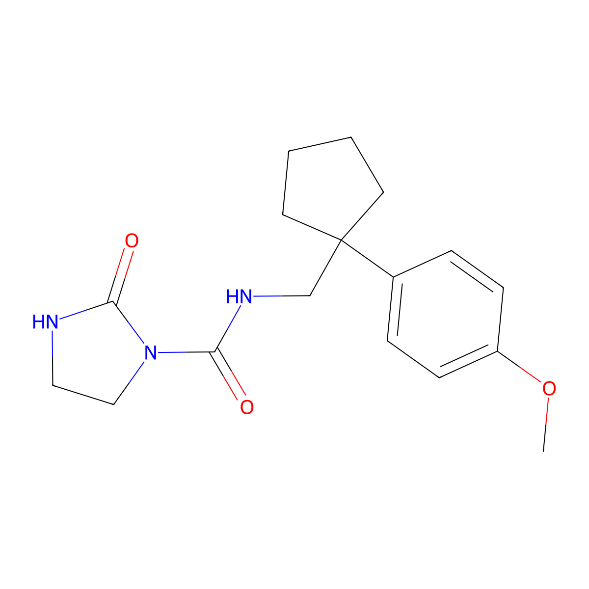 N-{[1-(4-Methoxyphenyl)cyclopentyl]methyl}-2-oxoimidazolidine-1-carboxamide molecular structure, CAS 1797792-72-3