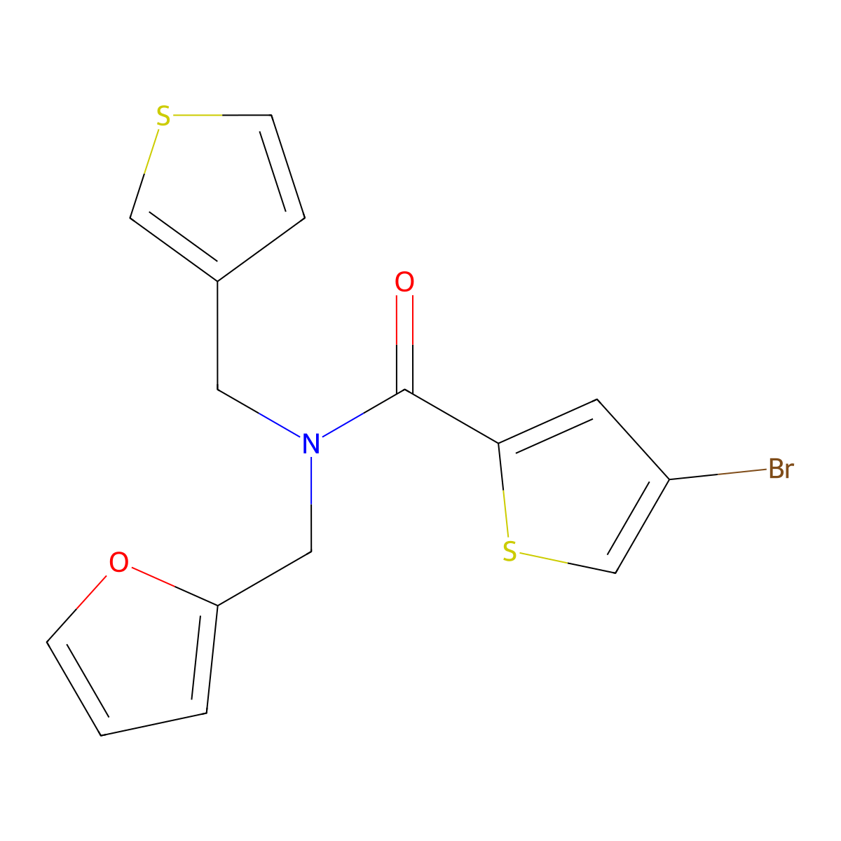 4-bromo-N-(furan-2-ylmethyl)-N-(thiophen-3-ylmethyl)thiophene-2-carboxamide molecular structure, CAS 1797792-86-9