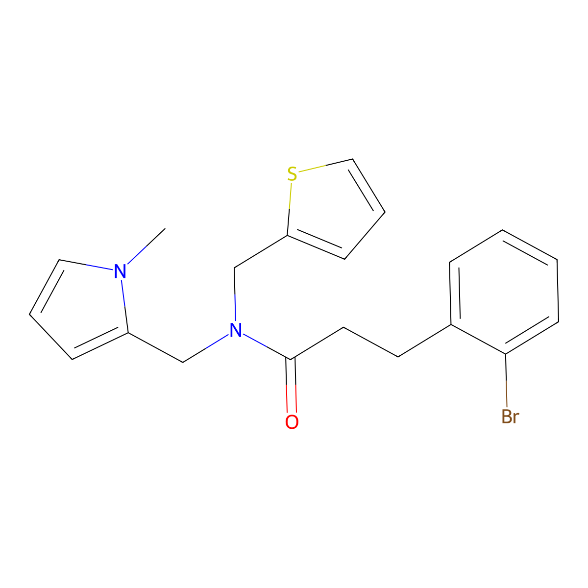 3-(2-bromophenyl)-N-((1-methyl-1H-pyrrol-2-yl)methyl)-N-(thiophen-2-ylmethyl)propanamide molecular structure, CAS 1797793-02-2