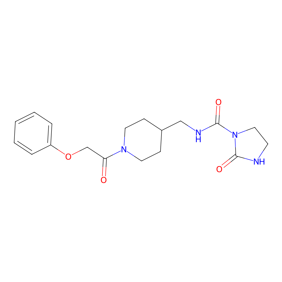 2-Oxo-N-{[1-(2-phenoxyacetyl)piperidin-4-YL]methyl}imidazolidine-1-carboxamide molecular structure, CAS 1797793-78-2