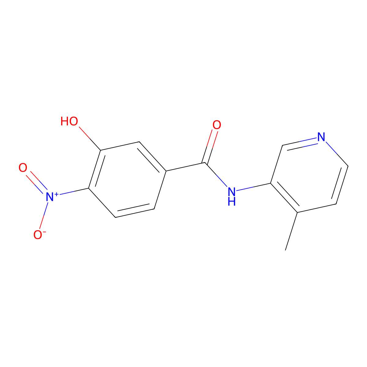 3-hydroxy-N-(4-methylpyridin-3-yl)-4-nitrobenzamide molecular structure, CAS 1797793-89-5