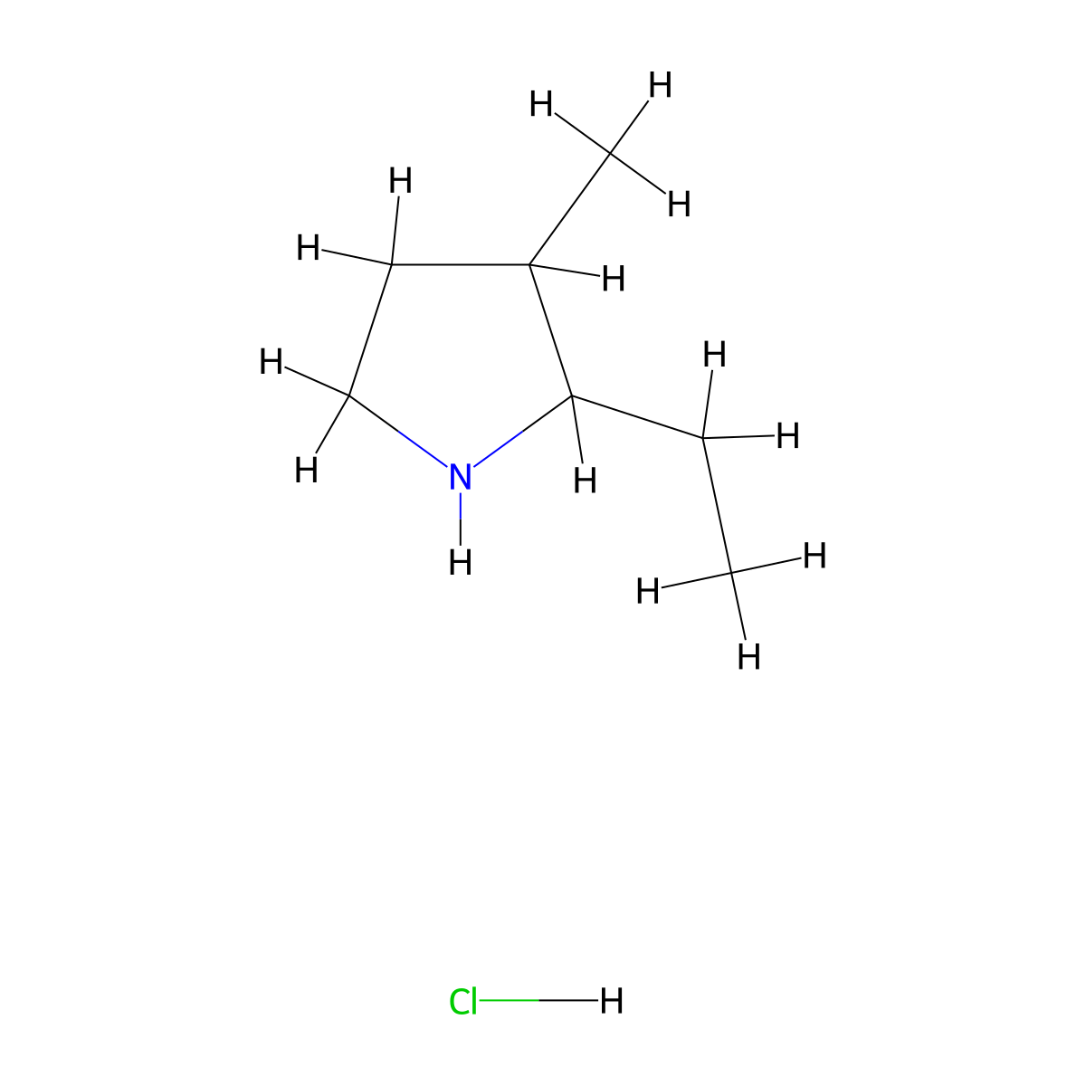 2-Ethyl-3-methylpyrrolidine hydrochloride molecular structure, CAS 1797793-93-1