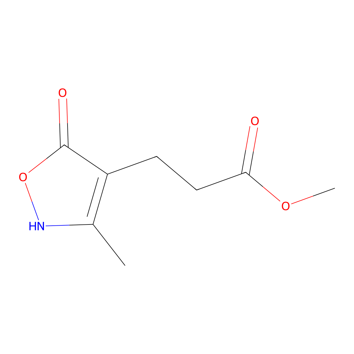 Methyl 3-(5-hydroxy-3-methyl-1,2-oxazol-4-yl)propanoate molecular structure, CAS 1797797-59-1