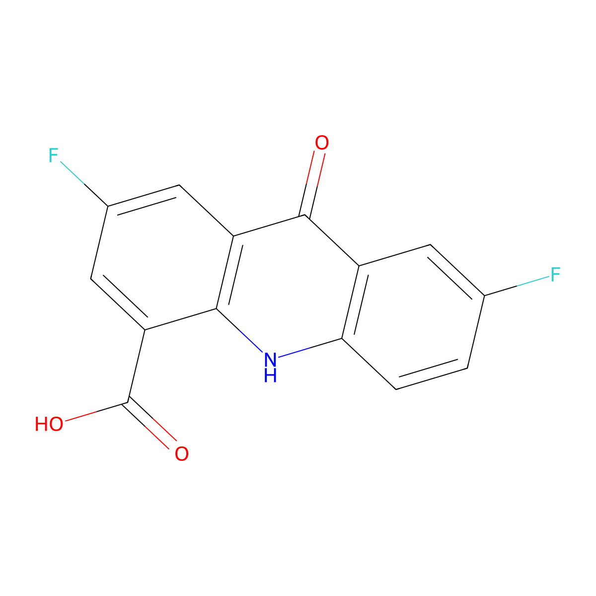 2,7-Difluoro-9-oxo-9,10-dihydroacridine-4-carboxylic acid molecular structure, CAS 1797801-23-0