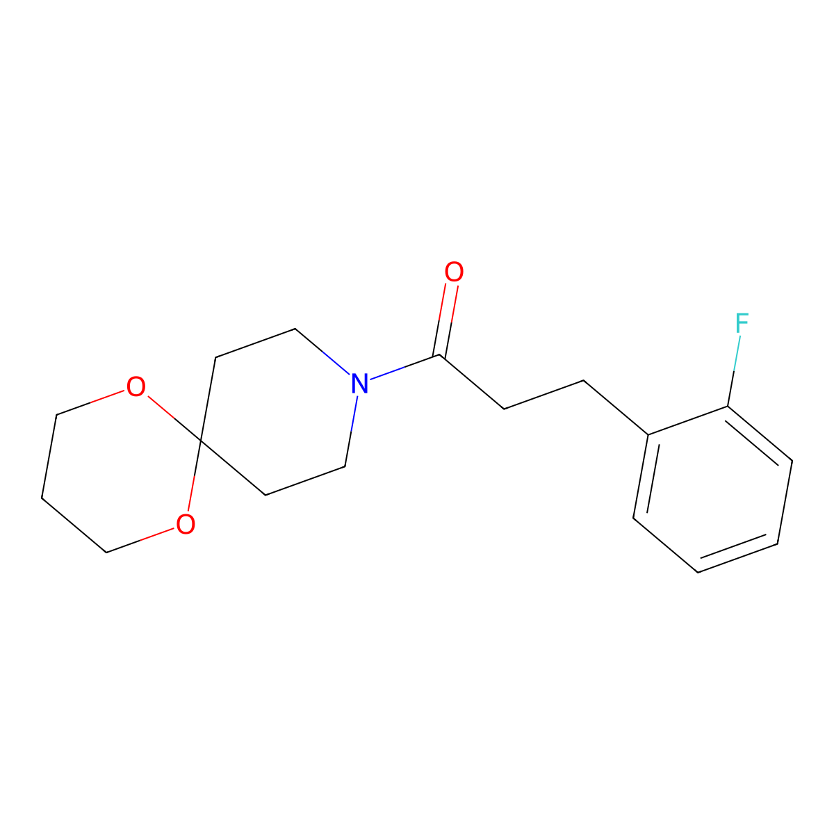3-(2-Fluorophenyl)-1-(1,5-dioxa-9-azaspiro[5.5]undecan-9-yl)propan-1-one molecular structure, CAS 1797802-00-6