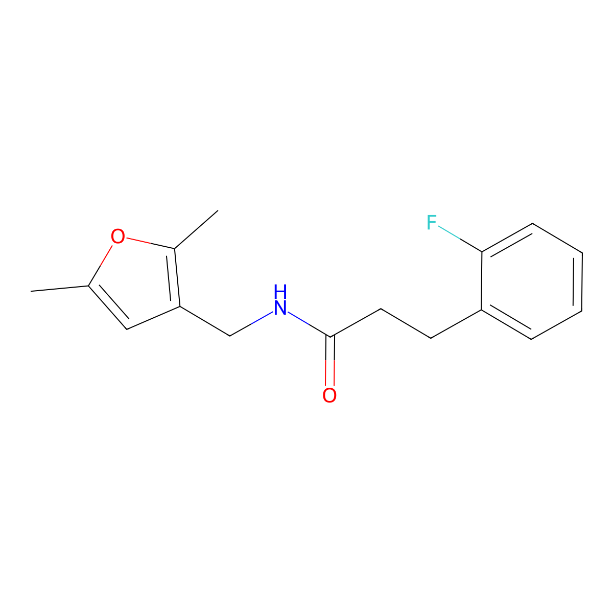 N-[(2,5-Dimethylfuran-3-YL)methyl]-3-(2-fluorophenyl)propanamide molecular structure, CAS 1797802-35-7