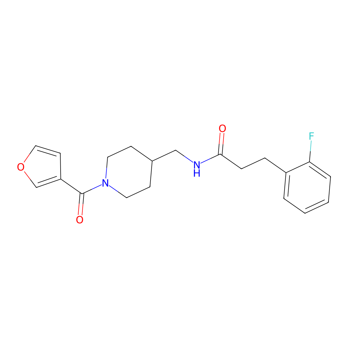 3-(2-Fluorophenyl)-N-{[1-(furan-3-carbonyl)piperidin-4-YL]methyl}propanamide molecular structure, CAS 1797802-50-6