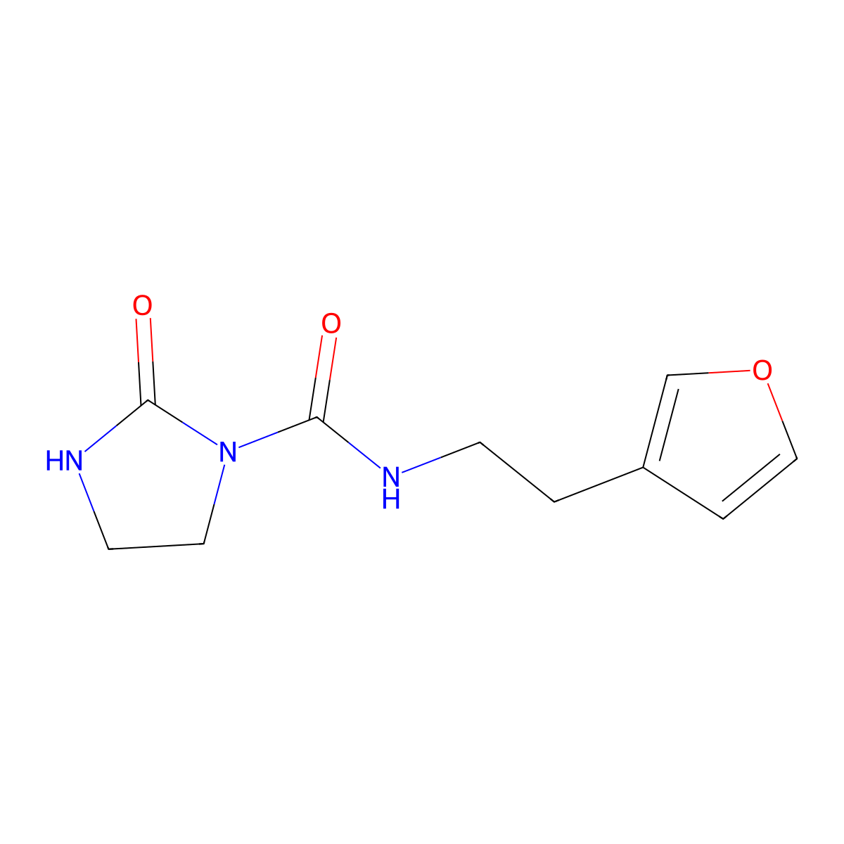 N-[2-(Furan-3-YL)ethyl]-2-oxoimidazolidine-1-carboxamide molecular structure, CAS 1797802-64-2