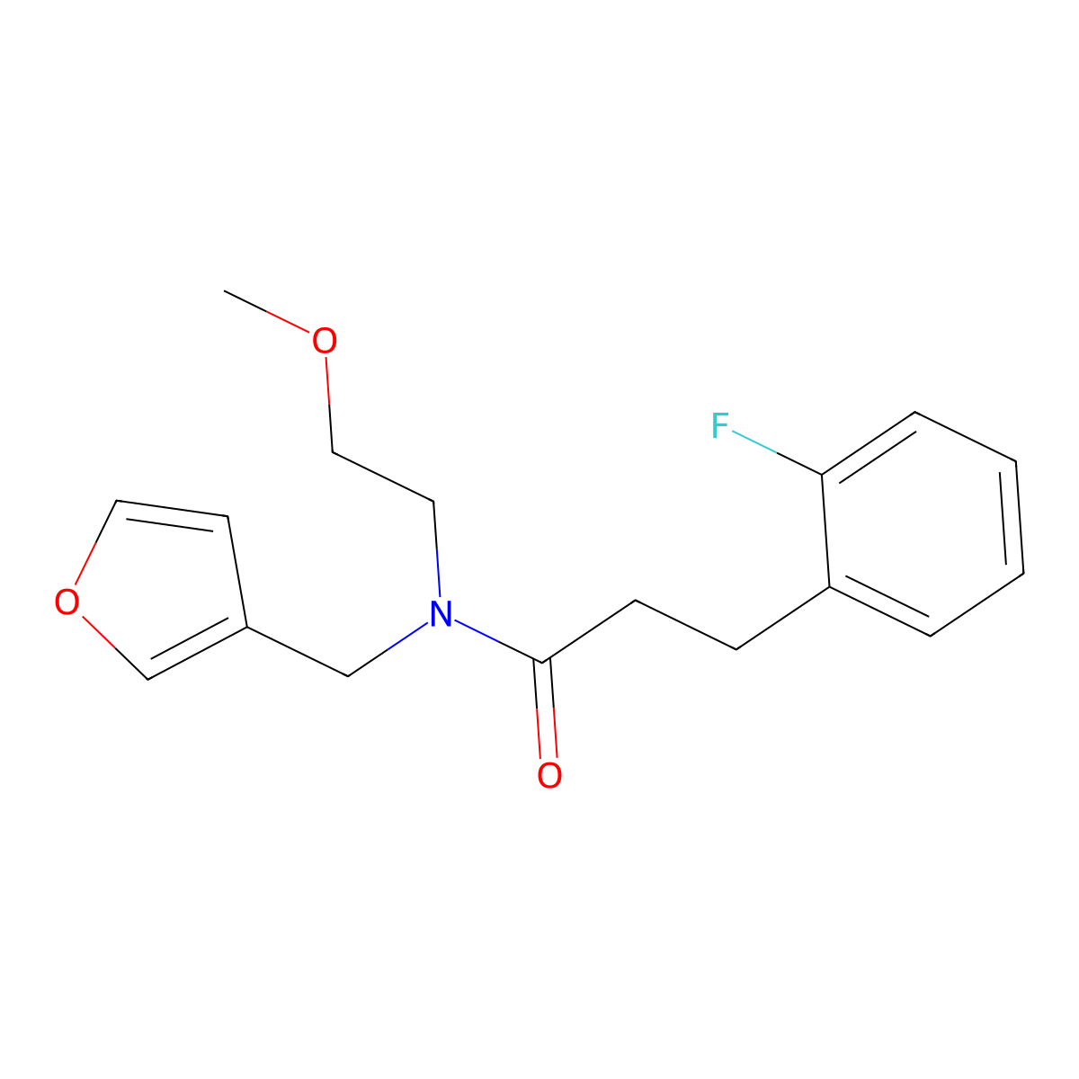 3-(2-fluorophenyl)-N-(furan-3-ylmethyl)-N-(2-methoxyethyl)propanamide molecular structure, CAS 1797802-89-1