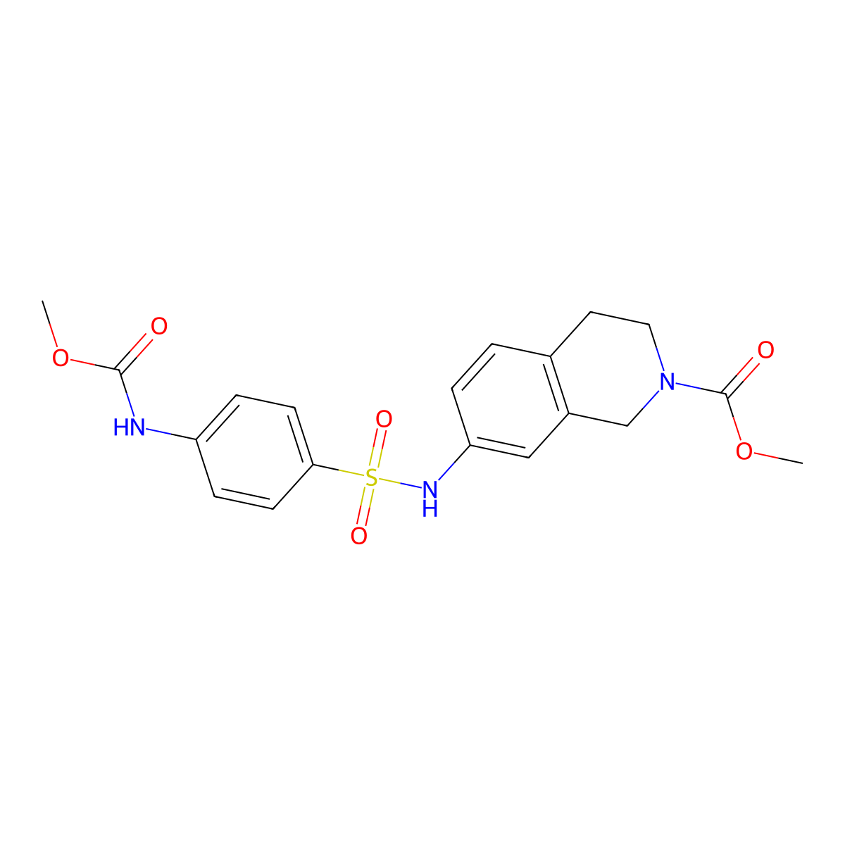 Methyl 7-{4-[(methoxycarbonyl)amino]benzenesulfonamido}-1,2,3,4-tetrahydroisoquinoline-2-carboxylate molecular structure, CAS 1797803-59-8